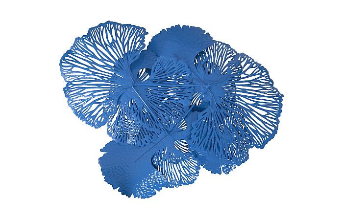 Flower Wall Art, Large, Blue, Metal