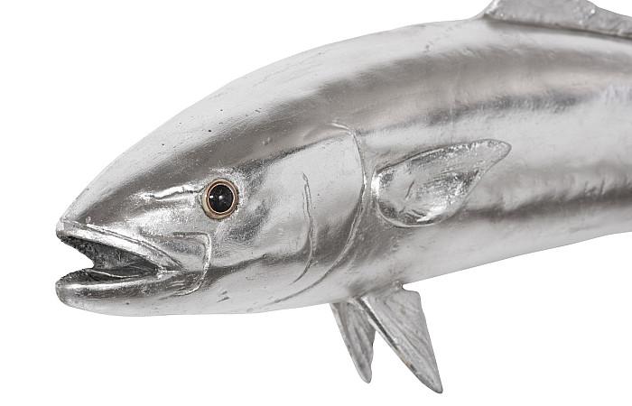 Yellow Tailed King Fish Wall Sculpture, Resin, Silver Leaf