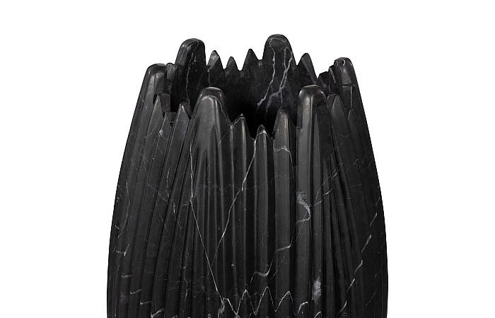 Marble Cocoon Vase, Black, Large