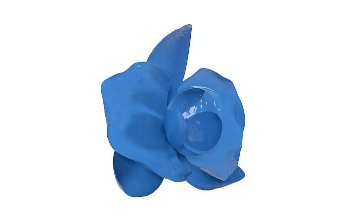 Orchid Flower Wall Decor, Blue, Metal