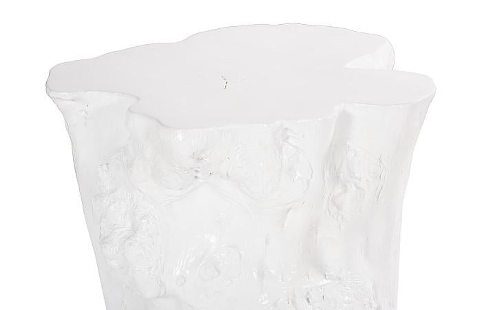 Log Side Table, Gel Coat White
