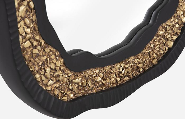 Geode Mirror, Black And Gold, Matte