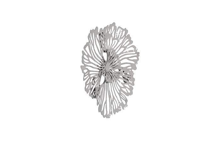 Flower Wall Art, Extra Small, Gray, Metal