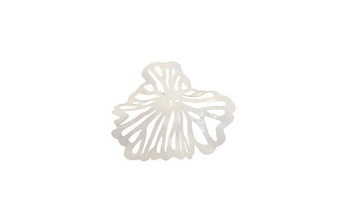 Flower Wall Art, Mini, White, Metal