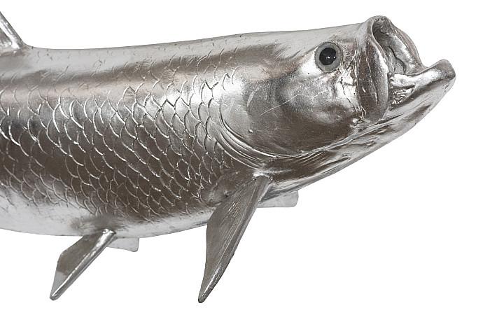 Tarpon Fish Wall Sculpture, Resin, Silver Leaf