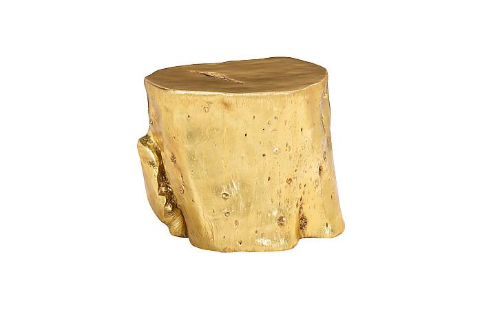 Log Stool, Gold Leaf, LG