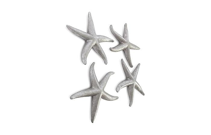 Starfish, Silver Leaf, Set of 4, MD
