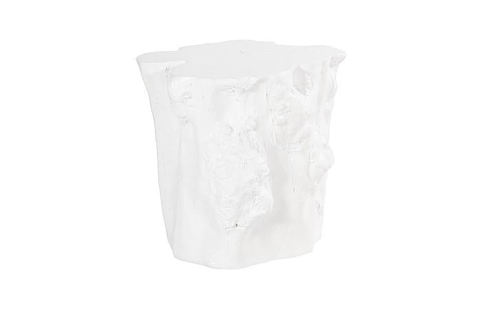 Log Side Table, Gel Coat White