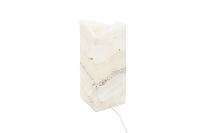 Onyx Prism Lamp, White, Rustic Edge