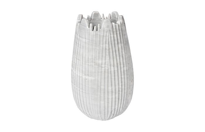 Marble Cocoon Vase, White, Large