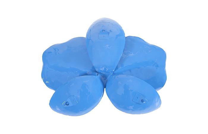Orchid Flower Wall Decor, Blue, Metal