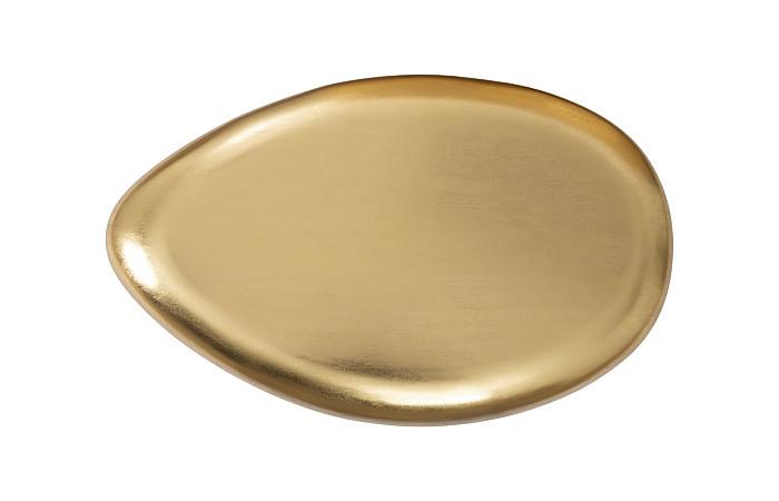 River Stone Coffee Table, Gold Leaf, Small