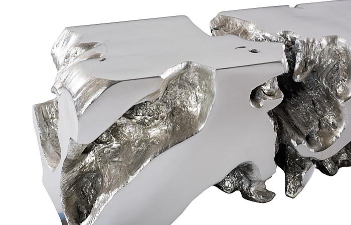 Freeform Bench, Silver Leaf
