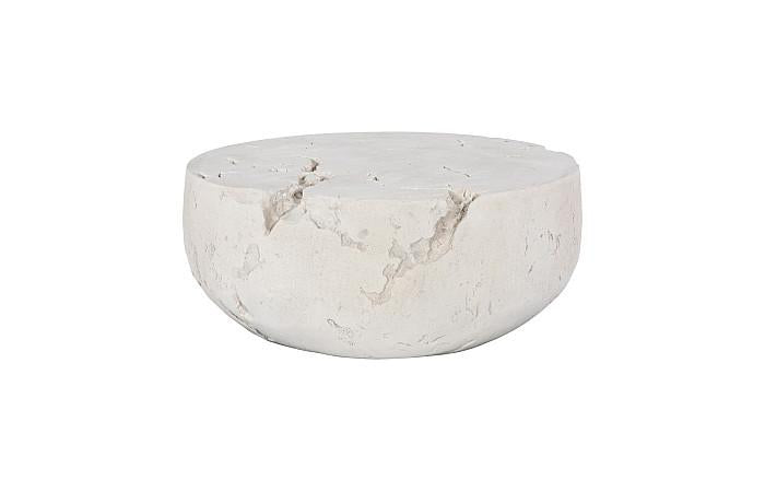 Cast Cheese Stone Coffee Table, Round, Roman Stone