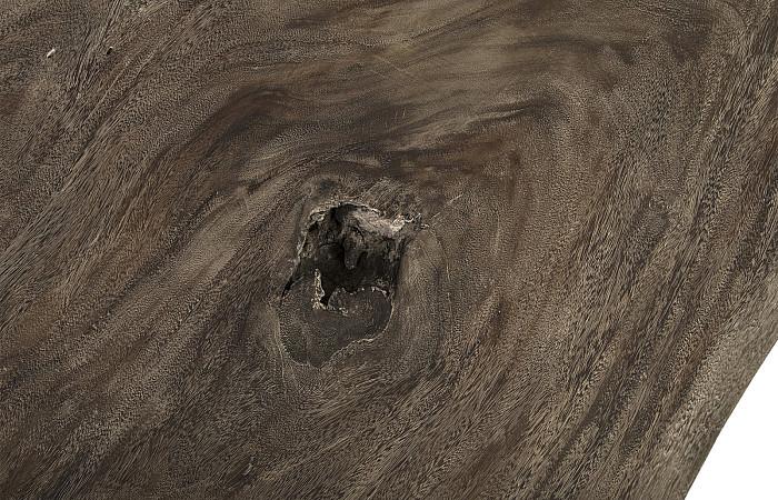 Skipping Stone Coffee Table, Brown Stone, Forged Legs