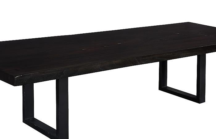 Live Edge Dining Table, Ebony, Satin Black Legs