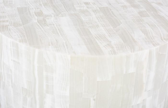 Onyx Round Coffee Table, White
