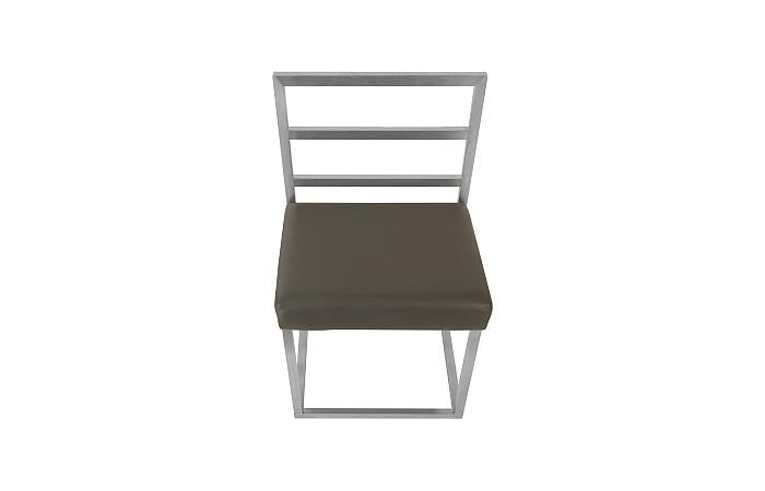 Ladder Dining Chair Low Back, Gray/Silver Finish
