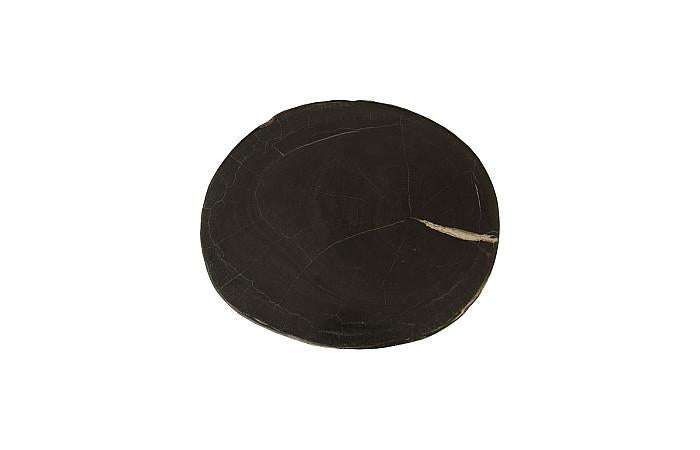 Petrified Wood Stool, Polished, Black , 18"- 22" x 17"-19"h, Assorted