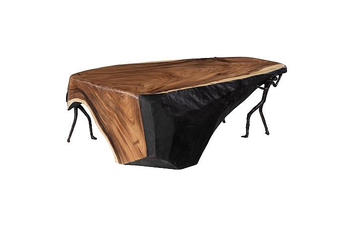 Atlas Coffee Table, Burnt Edges, Chamcha Wood/Metal, Natural