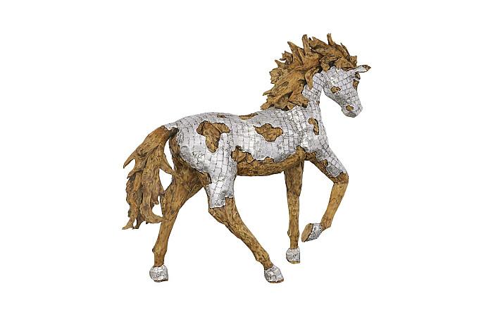 Mustang Horse Armored Sculpture, Galloping