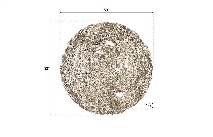 Molten Wall Disc, Medium, Silver Leaf