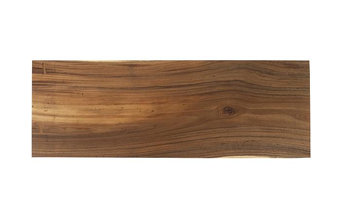 Tapered Wood Console, Black Metal Legs