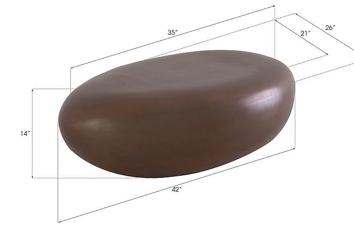 River Stone Coffee Table, Bronze, Small