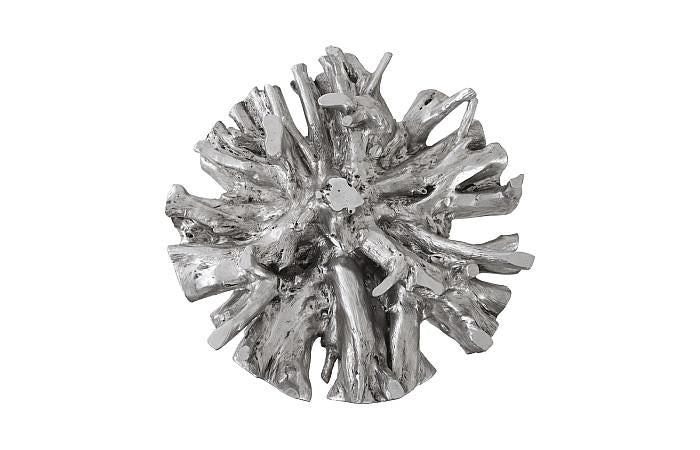 Cast Root Small Silver Dining Table Base, With Glass