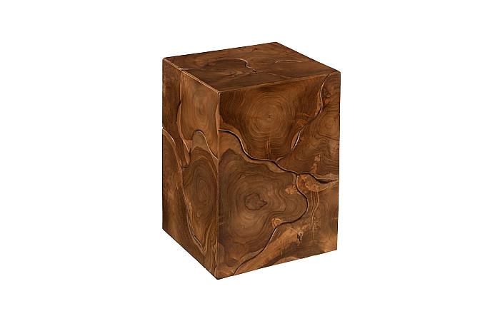 Teak Slice Stool, Square