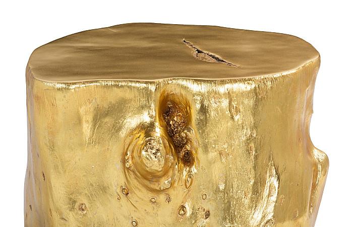 Log Stool, Gold Leaf, LG