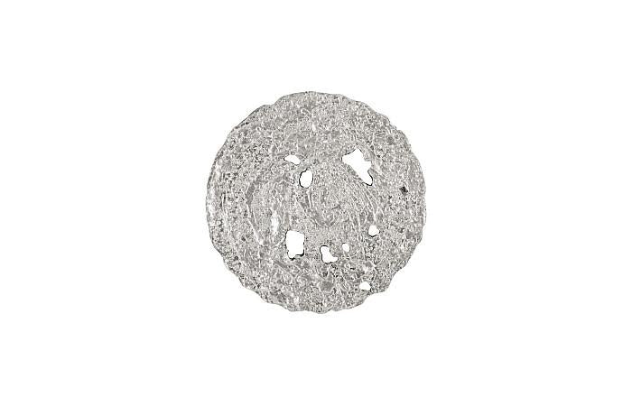 Molten Wall Disc, Small, Silver Leaf