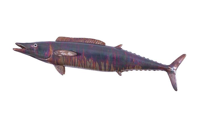 Wahoo Fish Wall Sculpture, Resin, Copper Patina Finish