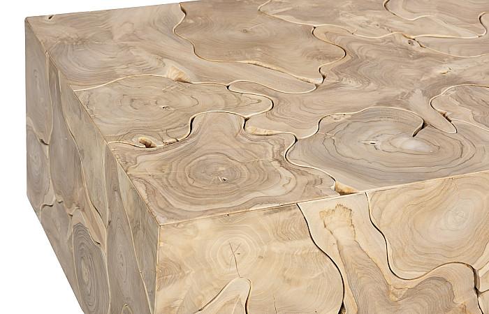 Teak Slice Coffee Table, Rectangle, Bleached