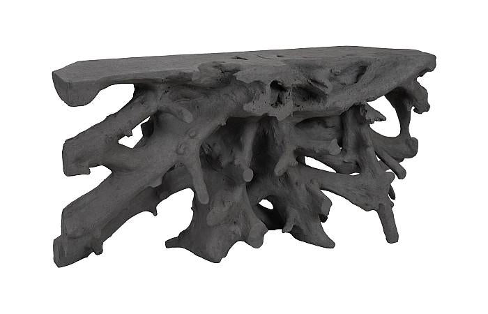 Beau Cast Root Console Table, Charcoal Stone