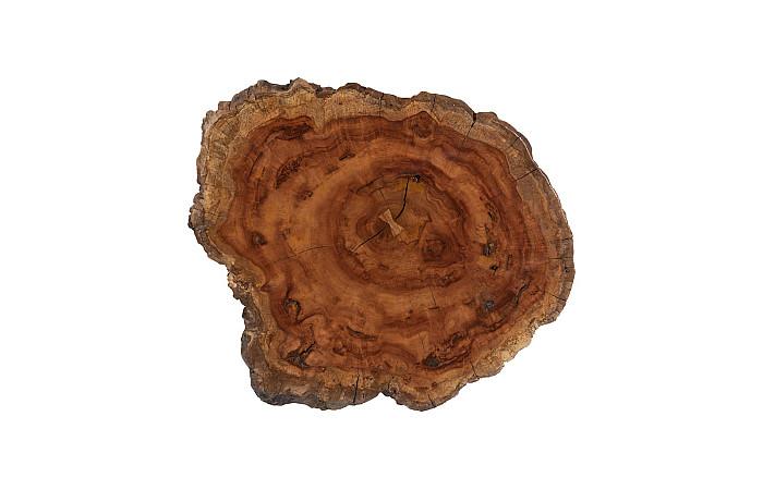 Burled Coffee Table, Black Metal Legs, Large