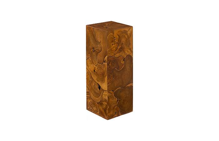Teak Slice Pedestal, Square, MD