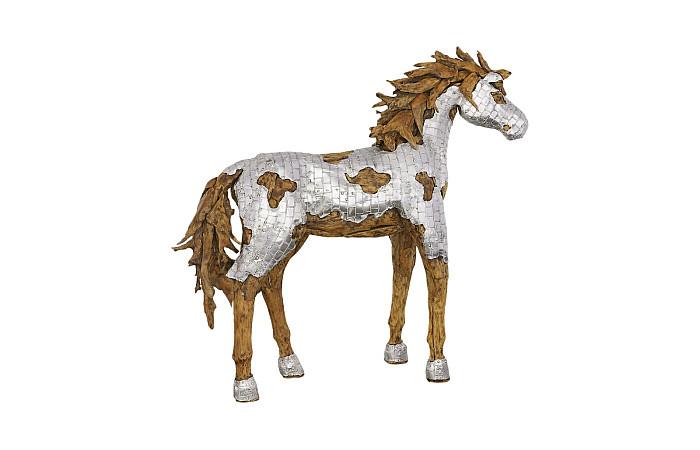 Mustang Horse Armored Sculpture, Walking