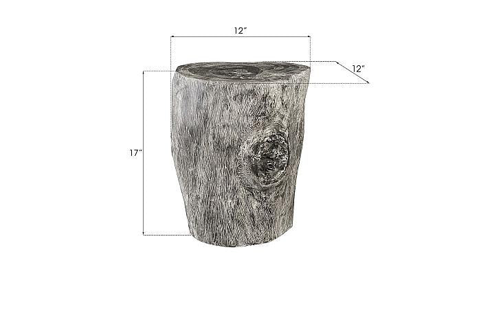 Stump Stool, Gray Stone