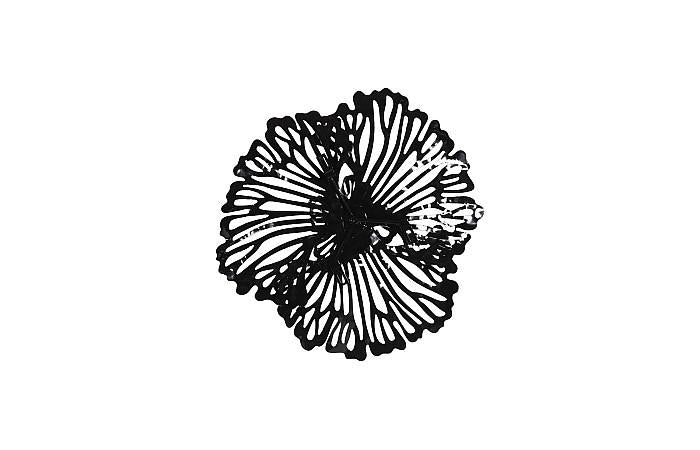 Flower Wall Art, Extra Small, Black, Metal