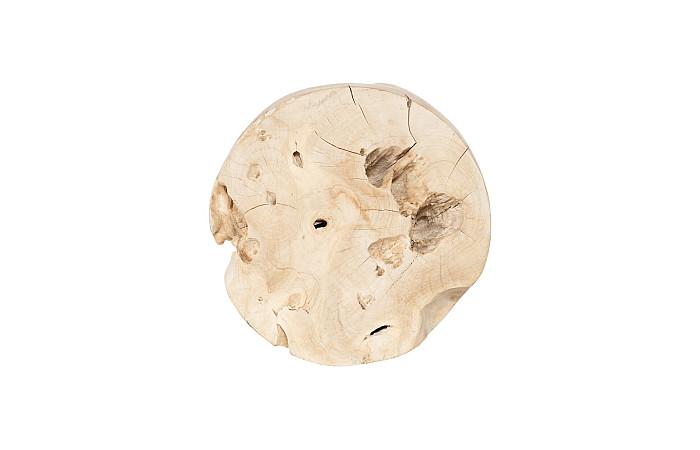Bleached Teak Stool, Round