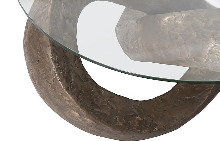 Trifoil Coffee Table, Bronze w/ Glass