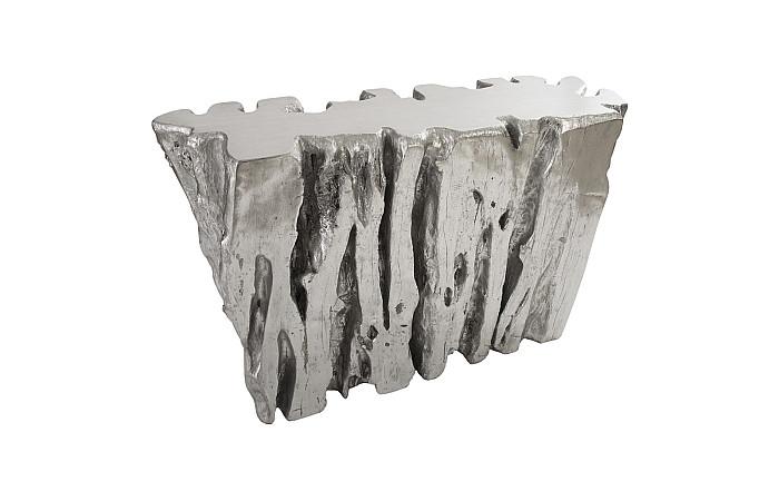 Freeform Console Table, Silver Leaf