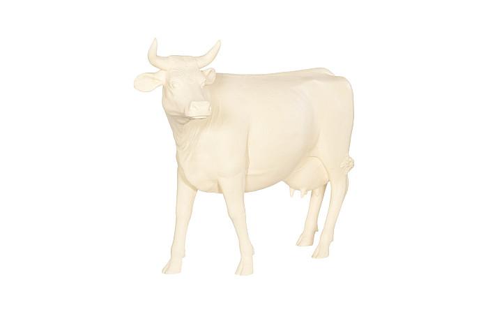 Life Size Cow, Head Up, Off White
