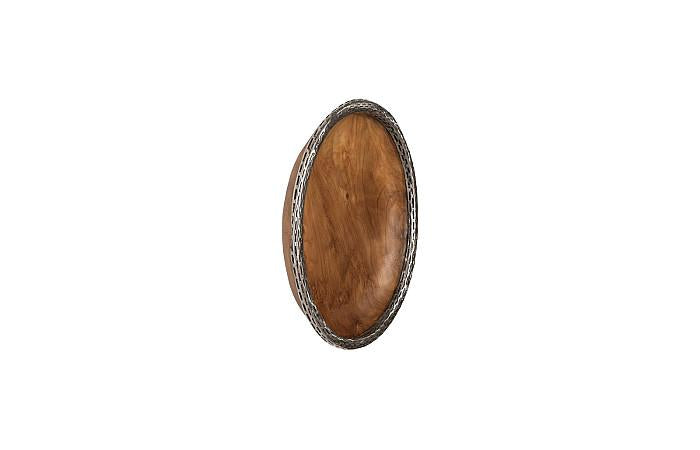 Teak Wood Bowl Wall Art, Metallurgy Edge, MD
