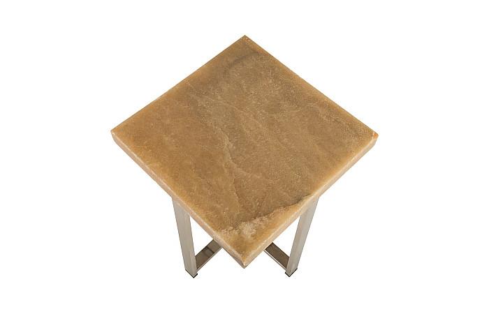 Onyx Accent Table, Stainless Legs, Square