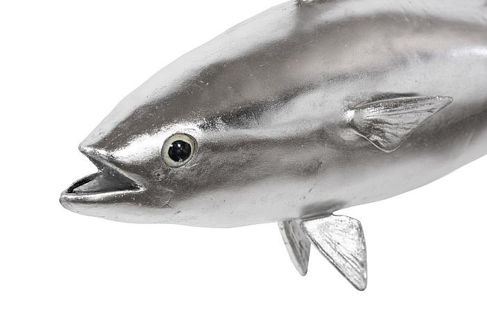 Mackerel Fish Wall Sculpture, Resin, Silver Leaf