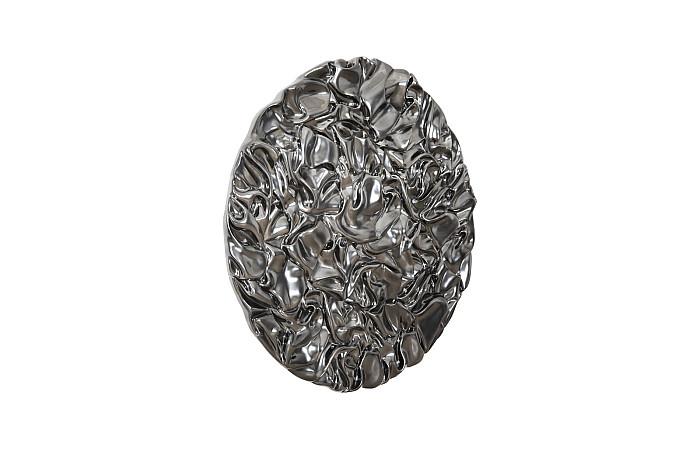 Drape Wall Art, Round, Liquid Silver