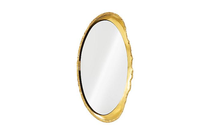 Broken Egg Mirror, White and Gold Leaf