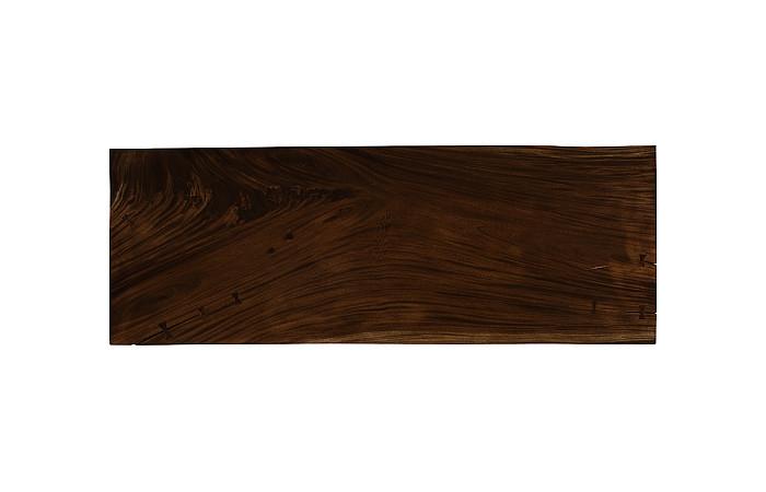 Straight Edge Dining Table, Perfect Brown, Satin Black Legs